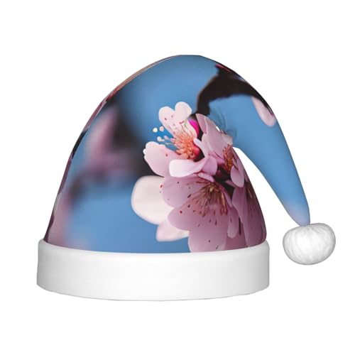 Zhuanyun Weihnachtsmannmütze mit Pflaumenblüten-Aufdruck, extra klassischer Plüsch, für Weihnachten, Neujahr, Festtage, Partyzubehör von Zhuanyun