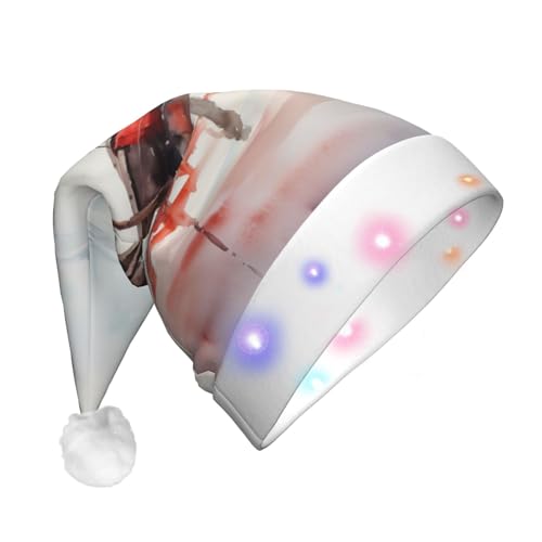 Zhuanyun Weihnachtsmannmützen mit Fischerei-Motiv, Flanell, Weihnachtsmützen mit LED-Lichtern, Nikolausmütze für Kostümpartys Zhuanyun Weihnachtsmannmützen mit Fischerei-Motiv, Flanell, Weihnachtsmützen mit LED-Lichtern, Nikolausmütze für Kostümpartys von Zhuanyun