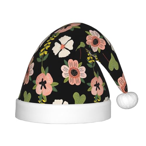 Zhuanyun Weihnachtsmütze mit pinkem Jasmin-Blumendruck, extra klassischer Plüsch, für Weihnachten, Neujahr, Festtage, Partyzubehör Zhuanyun Weihnachtsmütze mit pinkem Jasmin-Blumendruck, extra klassischer Plüsch, für Weihnachten, Neujahr, Festtage, Partyzubehör von Zhuanyun