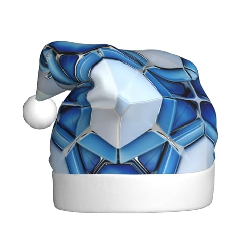 Zhuanyun Weihnachtsmützen mit blauem Sechseck-Druck, personalisierbar, Weihnachtsmannmütze, kurze Plüsch-Weihnachtsmütze für Erwachsene Zhuanyun Weihnachtsmützen mit blauem Sechseck-Druck, personalisierbar, Weihnachtsmannmütze, kurze Plüsch-Weihnachtsmütze für Erwachsene von Zhuanyun