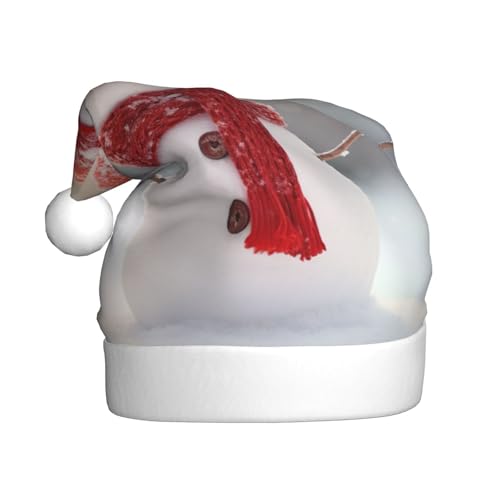 Zhuanyun Weihnachtsmützen mit rotem Schneemann-Motiv, personalisierbar, Weihnachtsmannmütze, kurze Plüsch-Weihnachtsmütze für Erwachsene Zhuanyun Weihnachtsmützen mit rotem Schneemann-Motiv, personalisierbar, Weihnachtsmannmütze, kurze Plüsch-Weihnachtsmütze für Erwachsene von Zhuanyun