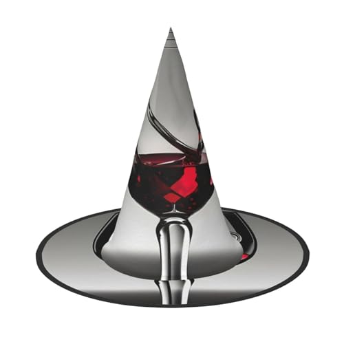 Zhuanyun Weinglas-Druck, Halloween-Hut, Halloween-Kostüm, Zubehör, Kopfschmuck, Partyzubehör, Hexenhut von Zhuanyun