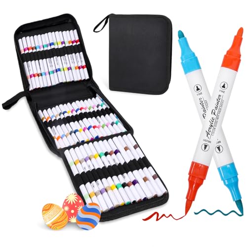 Zhufas 60pcs Acrylstifte, Doppelköpfig Acrylic Marker, Acrylstifte für Steine Wasserfest, 0.5-5mm Acrylfarben Stifte Acrylic Paint Marker Set Zhufas 60pcs Acrylstifte, Doppelköpfig Acrylic Marker, Acrylstifte für Steine Wasserfest, 0.5-5mm Acrylfarben Stifte Acrylic Paint Marker Set von Zhufas