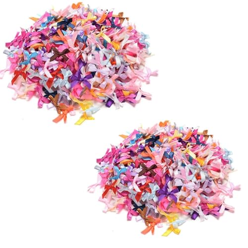 200 Stück bunte, sortierte kleinste Satinschleifen, Größe 10 mm, kleine Verzierungen, Kunsthandwerk, künstliche Applikationen, Hochzeitsbänder, Stoffbänder 200 Stück bunte, sortierte kleinste Satinschleifen, Größe 10 mm, kleine Verzierungen, Kunsthandwerk, künstliche Applikationen, Hochzeitsbänder, Stoffbänder von Zhuluck