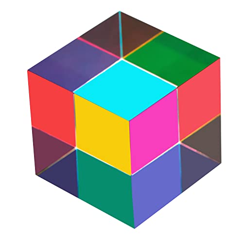 ZhuoChiMall CMY Mixing Color Cube, 60 mm (2,36 Zoll) Acrylfarben-Prismenwürfel, für Zuhause oder Büro, Stem/Dampf, Desktop-Physik-Spielzeug, Wissenschaft, Lern, pädagogisches Geschenk für Kinder von ZhuoChiMall