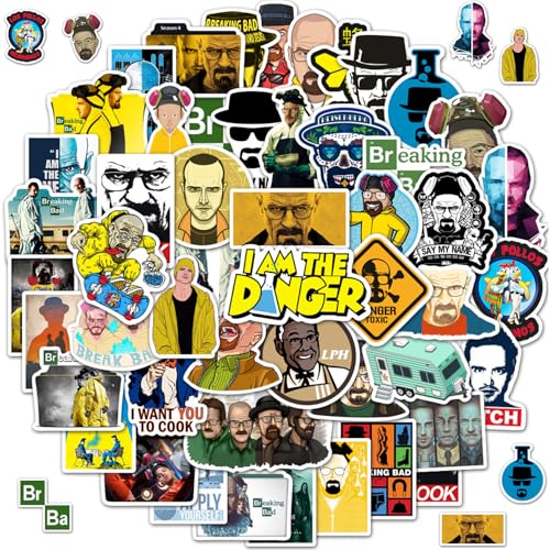2 X 50 Stück Breaking Bad Aufkleber, Breaking Bad Pack Sticker, TV Show Aufkleber, TV Sticker Set, Vinyl Stickers Wasserdicht für Scrapbook, Skateboard, Auto, Telefon, Gitarre Graffiti Decal von Zhuporn