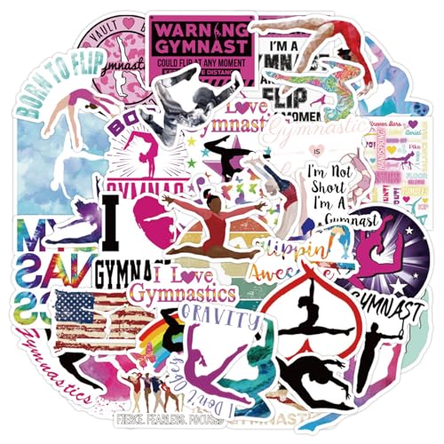 2 X 50 Stück Gymnastik Aufkleber, Gymnastics Stickers, Gymnastik Sticker Set für Jugendliche, Wasserdicht Vinyl Aufkleber, Ästhetisch Aufkleber für Scrapbook Skateboard Auto Gepäck Laptop Gitarre von Zhuporn