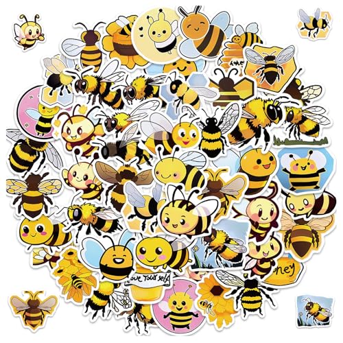 2 X 50 Stück Kleine Bienen Aufkleber, Bienen Sticker Set, Niedlich Biene Aufkleber, Witzig Bienen Tier Aufkleber, Niedlich Deko für Auto Laptop Skateboard Fahrrad Moped Motorrad Fahrrad Computer von Zhuporn