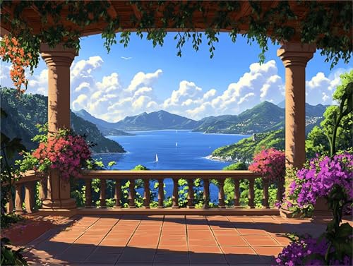 5D Diamond Painting Erwachsene Diamant Painting Zubehör Blauer Himmel Weiße Wolke DIY Mosaik Basteln Erwachsen Kinder Diamant Kunst Malerei Stickerei Kreuzstich Set für Home Dekor 80x100cm a-243 von Zhwhuuhg