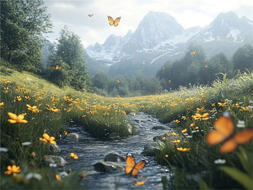 5D Diamond Painting Erwachsene Diamant Painting Zubehör Landschaft Anlage DIY Vollbohrer Mosaik Basteln Erwachsen Kinder Diamant Kunst Malerei Stickerei Kreuzstich Set für Home Dekor 60x80cm a-218 von Zhwhuuhg