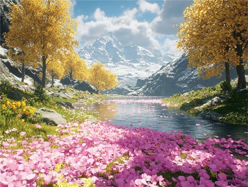 5D Diamond Painting Erwachsene Diamant Painting Zubehör Landschaft Anlage DIY Vollbohrer Mosaik Basteln Erwachsen Kinder Diamant Kunst Malerei Stickerei Kreuzstich Set für Home Dekor 80x100cm a-222 von Zhwhuuhg