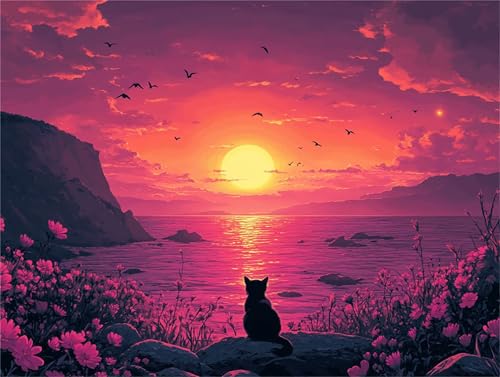 5D Diamond Painting Erwachsene Diamant Painting Zubehör Sonnenuntergang Tier DIY Vollbohrer Mosaik Basteln Erwachsen Kinder Diamant Kunst Malerei Kreuzstich Set für Home Wand Dekor 60x80cm a-248 von Zhwhuuhg