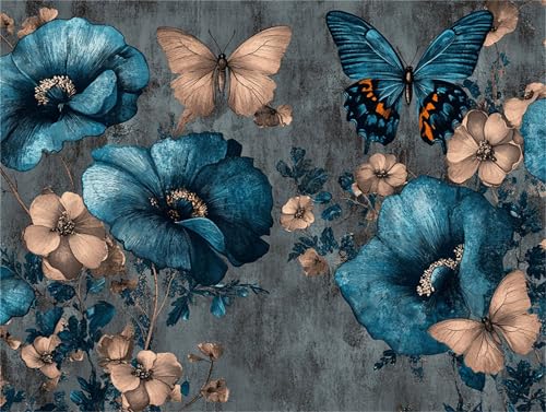 Diamond Painting Blau Blume Diamant Painting Bilder 5D Diamant Kunst Set kinder DIY Vollbohrer Stickerei Kreuzstich Einfache Kits Basteln Erwachsene Anfänger Set für Haus Wand Deko Geschenk a-241 von Zhwhuuhg