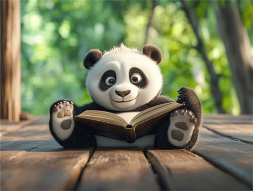 Diamond Painting Niedlich Panda Diamant Painting Bilder 5D Diamant Kunst Set kinder DIY Vollbohrer Stickerei Kreuzstich Einfache Kits Basteln Erwachsene Anfänger Set für Haus Deko 90x120cm a-239 von Zhwhuuhg