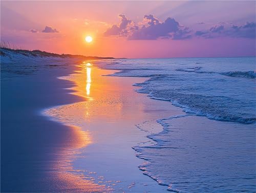 Diamond Painting Sonnenuntergang Strand Diamant Painting Bilder 5D Diamant Kunst Set kinder Vollbohrer Stickerei Kreuzstich Einfache Kits Basteln Erwachsene Anfänger Set für Haus Deko 90x120cm a-252 von Zhwhuuhg