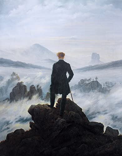 DIY 5D Diamant-Malerei Kits Isaac Levitan Der Wanderer über dem Nebelmeer Malen nach Zahlen, 5D Diamond Painting Voll Strass Stickerei Kreuzstich Bilder Arts Craft Caspar David Friedrich 40x50cm von Zhyaunz