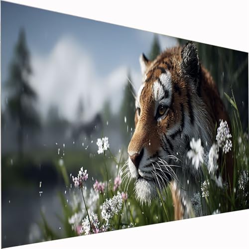 Diamond Painting Anlage, Tiger Diamond Painting Erwachsene Bilder Kit 5D Diamonds Bastelset, Quadrat Diamanten Malerei Stickerei Kreuzstich für Beginner für Home Wand Dekor Geschenk 100x200cm Z1-906 Diamond Painting Anlage, Tiger Diamond Painting Erwachsene Bilder Kit 5D Diamonds Bastelset, Quadrat Diamanten Malerei Stickerei Kreuzstich für Beginner für Home Wand Dekor Geschenk 100x200cm Z1-906 von Zhynfiie