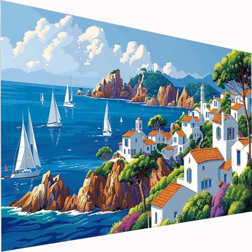 Diamond Painting Boot, Landschaft Diamond Painting Erwachsene Bilder Kit 5D DIY Diamonds Bastelset, QuadratDiamanten Malerei Stickerei Kreuzstich für Beginner für Home Wand Dekor 70x140cm Z1-76 Diamond Painting Boot, Landschaft Diamond Painting Erwachsene Bilder Kit 5D DIY Diamonds Bastelset, QuadratDiamanten Malerei Stickerei Kreuzstich für Beginner für Home Wand Dekor 70x140cm Z1-76 von Zhynfiie