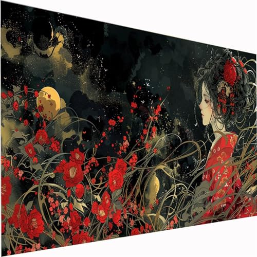 Diamond Painting Frau, Blume Diamond Painting Erwachsene Bilder Kit 5D DIY Diamonds Bastelset, Quadrat Vollbohrer Diamanten Malerei Stickerei Kreuzstich für Beginner für Home Wand Dekor 40x80cm Z1-106 Diamond Painting Frau, Blume Diamond Painting Erwachsene Bilder Kit 5D DIY Diamonds Bastelset, Quadrat Vollbohrer Diamanten Malerei Stickerei Kreuzstich für Beginner für Home Wand Dekor 40x80cm Z1-106 von Zhynfiie