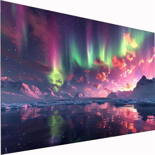Diamond Painting Landschaft, Aurora Diamond Painting Erwachsene Bilder Kit 5D DIY Diamonds Bastelset, QuadratDiamanten Malerei Stickerei Kreuzstich für Beginner für Home Wand Dekor 100x200cm Z1-132 Diamond Painting Landschaft, Aurora Diamond Painting Erwachsene Bilder Kit 5D DIY Diamonds Bastelset, QuadratDiamanten Malerei Stickerei Kreuzstich für Beginner für Home Wand Dekor 100x200cm Z1-132 von Zhynfiie