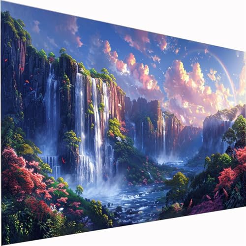 Diamond Painting Landschaft, Fallen Diamond Painting Erwachsene Bilder Kit 5D DIY Diamonds Bastelset, QuadratDiamanten Malerei Stickerei Kreuzstich für Beginner für Home Wand Dekor 100x200cm Z1-130 Diamond Painting Landschaft, Fallen Diamond Painting Erwachsene Bilder Kit 5D DIY Diamonds Bastelset, QuadratDiamanten Malerei Stickerei Kreuzstich für Beginner für Home Wand Dekor 100x200cm Z1-130 von Zhynfiie