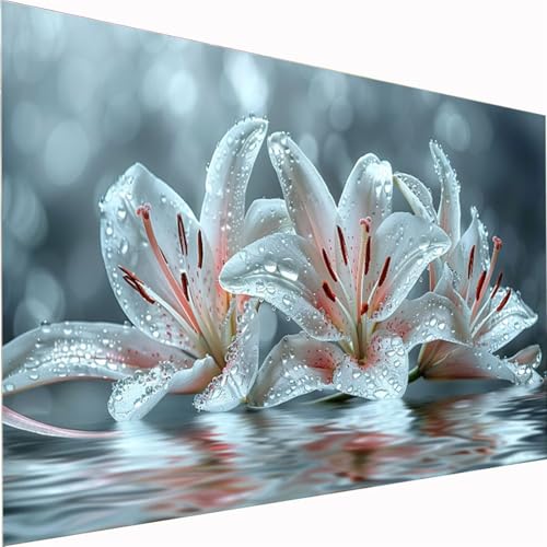 Diamond Painting Lilie, Blume Diamond Painting Erwachsene Bilder Kit 5D DIY Diamonds Bastelset, Quadrat Vollbohrer Diamanten Malerei Stickerei Kreuzstich für Beginner für Home Wand Dekor 40x80cm Z1-82 Diamond Painting Lilie, Blume Diamond Painting Erwachsene Bilder Kit 5D DIY Diamonds Bastelset, Quadrat Vollbohrer Diamanten Malerei Stickerei Kreuzstich für Beginner für Home Wand Dekor 40x80cm Z1-82 von Zhynfiie