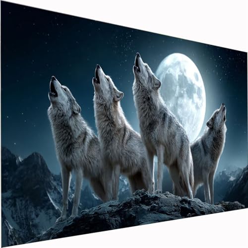 Diamond Painting Mond, Tier Diamond Painting Erwachsene Bilder Kit 5D DIY Diamonds Bastelset, Quadrat Diamanten Malerei Stickerei Kreuzstich für Beginner für Home Wand Dekor Geschenk100x200cm Z1-912 Diamond Painting Mond, Tier Diamond Painting Erwachsene Bilder Kit 5D DIY Diamonds Bastelset, Quadrat Diamanten Malerei Stickerei Kreuzstich für Beginner für Home Wand Dekor Geschenk100x200cm Z1-912 von Zhynfiie