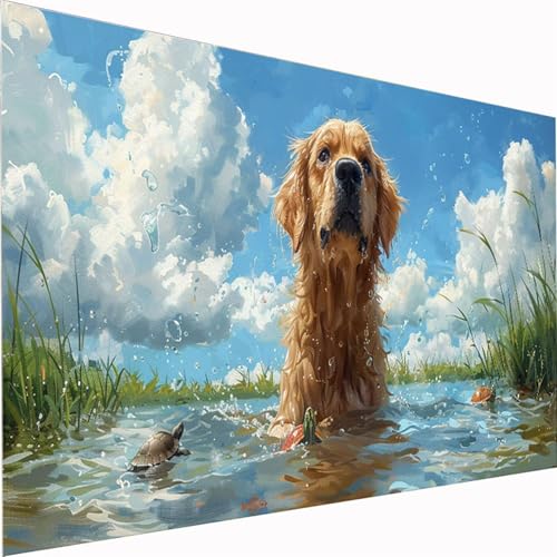 Diamond Painting Tier, Hund Diamond Painting Erwachsene Bilder Kit 5D DIY Diamonds Bastelset, Quadrat Diamanten Malerei Stickerei Kreuzstich für Beginner für Home Wand Dekor Geschenk100x200cm Z1-136 Diamond Painting Tier, Hund Diamond Painting Erwachsene Bilder Kit 5D DIY Diamonds Bastelset, Quadrat Diamanten Malerei Stickerei Kreuzstich für Beginner für Home Wand Dekor Geschenk100x200cm Z1-136 von Zhynfiie