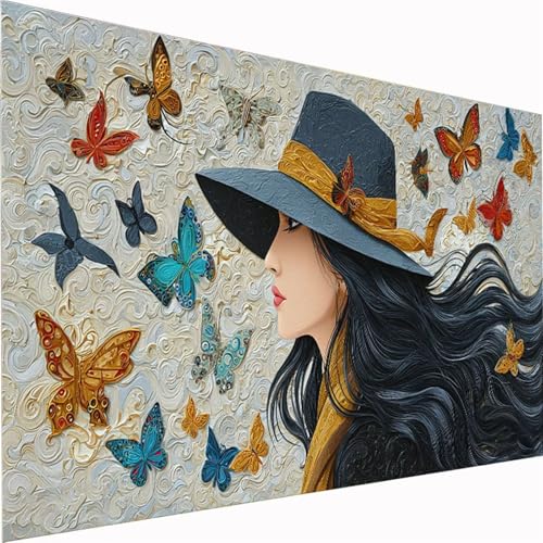 Frau Diamond Painting Groß XXL 90x180cm, Basteln Erwachsene Diamond Painting Set, 5D DIY Schmetterling Diamant Paintings Bilder Erwachsene, Diamond-painting Set für Deko Wohnzimmer Geschenke Z1-911 Frau Diamond Painting Groß XXL 90x180cm, Basteln Erwachsene Diamond Painting Set, 5D DIY Schmetterling Diamant Paintings Bilder Erwachsene, Diamond-painting Set für Deko Wohnzimmer Geschenke Z1-911 von Zhynfiie