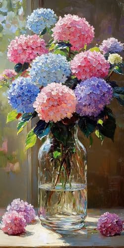 Malen Nach Zahlen Erwachsene, Blumen Malen Nach Zahlen Landschaft Paint by Numbers Bastelset DIY Handgemalt Ölgemälde Kit mit 3 - Pinseln und Acrylfarbe für Deko Wohnzimmer, 40 x 80 Ohne Rahmen F1-604 von Zhynfiie
