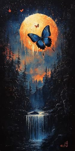 Malen Nach Zahlen Erwachsene, Schmetterling Malen Nach Zahlen Mond Paint by Numbers Bastelset DIY Handgemalt Ölgemälde Kit mit 3 Pinseln und Acrylfarbe für Deko Wohnzimmer, 40 x 80 Ohne Rahmen F1-832 Malen Nach Zahlen Erwachsene, Schmetterling Malen Nach Zahlen Mond Paint by Numbers Bastelset DIY Handgemalt Ölgemälde Kit mit 3 Pinseln und Acrylfarbe für Deko Wohnzimmer, 40 x 80 Ohne Rahmen F1-832 von Zhynfiie