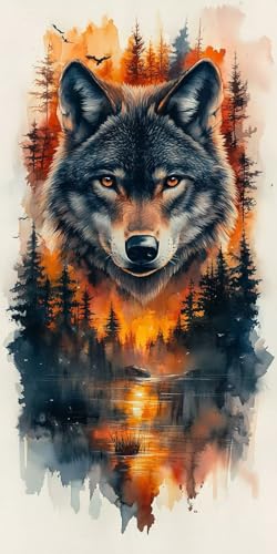 Malen Nach Zahlen Erwachsene, Tier Malen Nach Zahlen Wolf Paint by Numbers Bastelset DIY Handgemalt Ölgemälde Kit mit 3 Pinseln und Acrylfarbe für Herbstdeko Deko Wohnzimmer, 60x120 Ohne Rahmen F1-816 Malen Nach Zahlen Erwachsene, Tier Malen Nach Zahlen Wolf Paint by Numbers Bastelset DIY Handgemalt Ölgemälde Kit mit 3 Pinseln und Acrylfarbe für Herbstdeko Deko Wohnzimmer, 60x120 Ohne Rahmen F1-816 von Zhynfiie