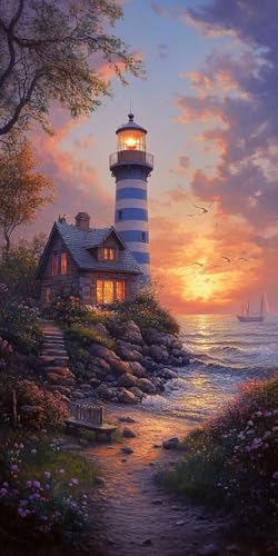 Malen Nach Zahlen Erwachsene,Leuchtturm Malen Nach Zahlen Sonnenuntergang Paint by Numbers Bastelset DIY Handgemalt Ölgemälde mit 3 Pinseln und Acrylfarbe,Deko Wohnzimmer,90 x 40 Ohne Rahmen F1-820 Malen Nach Zahlen Erwachsene,Leuchtturm Malen Nach Zahlen Sonnenuntergang Paint by Numbers Bastelset DIY Handgemalt Ölgemälde mit 3 Pinseln und Acrylfarbe,Deko Wohnzimmer,90 x 40 Ohne Rahmen F1-820 von Zhynfiie