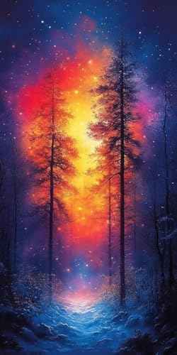 Malen Nach Zahlen Winter Baum,Malen Nach Zahlen Erwachsene Groß XXL 60x120cm,DIY Handgemalt Ölgemälde Bastelset für Anfänger mit 3 Pinseln und Acrylfarbe für Halloween Deko Geschenk,Ohne Rahmen F1-825 von Zhynfiie