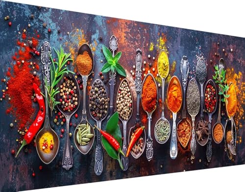 Diamond Painting GewüRz Diamond Painting Bilder Kinder, KüChe Diamond Painting Erwachsene XXL 50x100cm, DIY 5D Diamant Painting Stickerei Kreuzstich Basteln Set, Wandzimmer Deko Schlafzimmer W-0 von Zhyolei