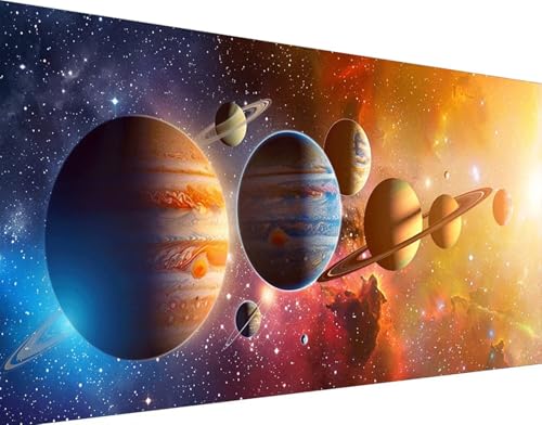 Diamond Painting Planet Diamond Painting Bilder Kinder, Erde Diamond Painting Erwachsene Groß XXL 50x100cm, DIY 5D Diamant Painting Stickerei Kreuzstich Basteln Set, Wandzimmer Deko Schlafzimmer 0-I von Zhyolei