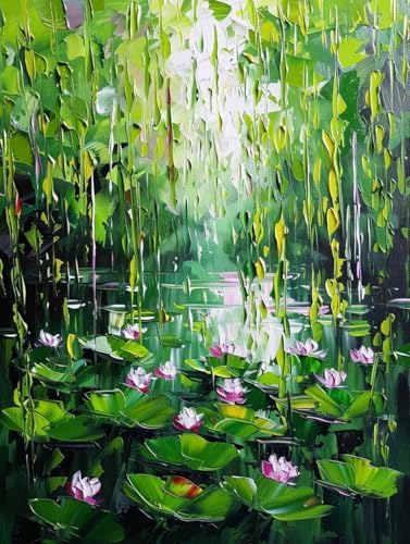 Landschaft Malen Nach Zahlen Blume Malen Nach Zahlen Erwachsene ohne Rahmen Handgemalt Olgemälde Set Mit 3 - Pinseln und Acrylfarbe Farbige Leinwand Paint by Numbers Adult Deko Wohnzimmer 50x65cm -w1D von Zhyolei