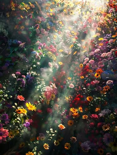 Malen Nach Zahlen Blume Malen Nach Zahlen Erwachsene Landschaft Paint by Numbers Mit Pinseln und Acrylfarbe Farbige Leinwand Kit für ab 9 Jahre Mädchen Handgemalt Olgemälde 30x40cm mit Rahmen -t562 von Zhyolei