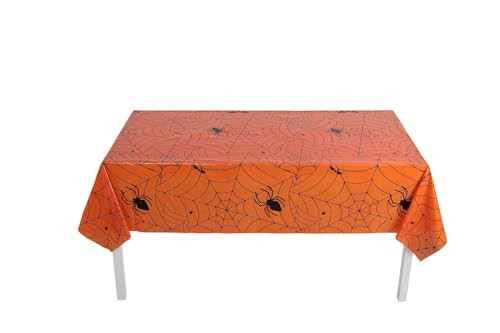 Zhzrche Halloween-Tischdecke mit Spinnennetz-Druck, Halloween-Party-Dekorationen, Esstischabdeckung, Dekoration, 137 x 274 cm, Orange Zhzrche Halloween-Tischdecke mit Spinnennetz-Druck, Halloween-Party-Dekorationen, Esstischabdeckung, Dekoration, 137 x 274 cm, Orange von Zhzrche