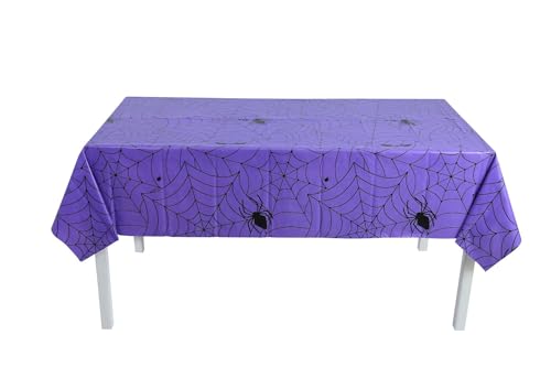 Zhzrche Tischdecke mit Spinnennetz-Motiv, Halloween-Party-Dekoration, Esstischabdeckung, 137 x 274 cm, Violett Zhzrche Tischdecke mit Spinnennetz-Motiv, Halloween-Party-Dekoration, Esstischabdeckung, 137 x 274 cm, Violett von Zhzrche