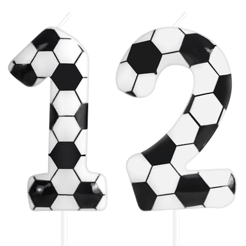 Fußball-Geburtstagskerzen zum 12. Geburtstag, Party-Dekoration, Fußball-Geburtstagskuchenkerzen für Jungen, Mädchen, Kinder, Sport-Mottoparty-Zubehör Fußball-Geburtstagskerzen zum 12. Geburtstag, Party-Dekoration, Fußball-Geburtstagskuchenkerzen für Jungen, Mädchen, Kinder, Sport-Mottoparty-Zubehör von Zi Lan