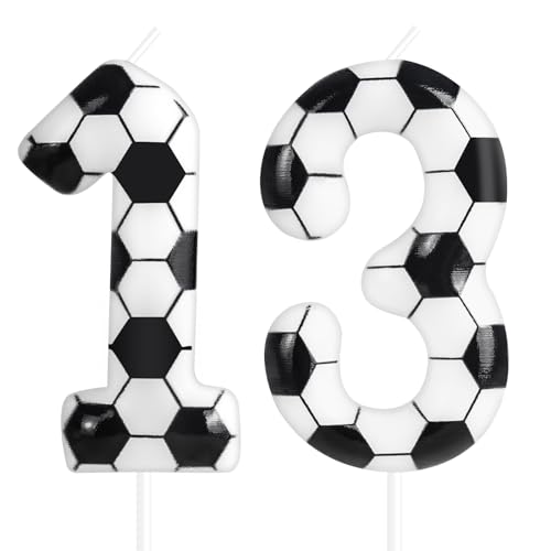 Fußball-Geburtstagskerzen zum 13. Geburtstag, Party-Dekoration, Fußball-Geburtstagskuchenkerzen für Jungen, Mädchen, Kinder, Sport-Mottoparty-Zubehör Fußball-Geburtstagskerzen zum 13. Geburtstag, Party-Dekoration, Fußball-Geburtstagskuchenkerzen für Jungen, Mädchen, Kinder, Sport-Mottoparty-Zubehör von Zi Lan