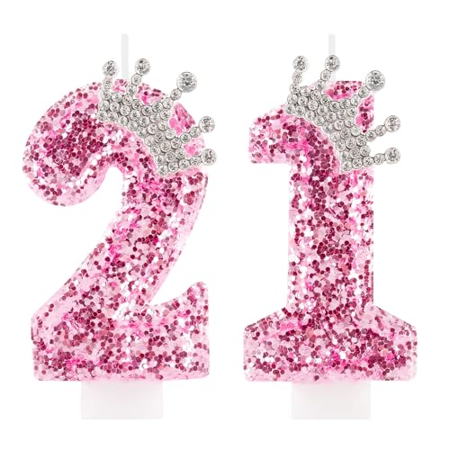 Zi Lan 21 Geburtstag Kerzen für Mädchen, rosa Krone Nummer 21 Cake Topper Dekorationen für Frauen Party Hochzeit Jahrestag Feier Supplies Zi Lan 21 Geburtstag Kerzen für Mädchen, rosa Krone Nummer 21 Cake Topper Dekorationen für Frauen Party Hochzeit Jahrestag Feier Supplies von Zi Lan