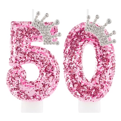 Zi Lan 50 Geburtstag Kerzen für Mädchen, rosa Krone Nummer 50 Cake Topper Dekorationen für Frauen Party Hochzeit Jahrestag Feier Supplies Zi Lan 50 Geburtstag Kerzen für Mädchen, rosa Krone Nummer 50 Cake Topper Dekorationen für Frauen Party Hochzeit Jahrestag Feier Supplies von Zi Lan
