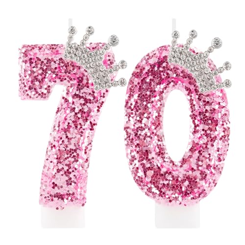 Zi Lan 70 Geburtstag Kerzen für Mädchen, rosa Krone Nummer 70 Cake Topper Dekorationen für Frauen Party Hochzeit Jahrestag Feier Supplies Zi Lan 70 Geburtstag Kerzen für Mädchen, rosa Krone Nummer 70 Cake Topper Dekorationen für Frauen Party Hochzeit Jahrestag Feier Supplies von Zi Lan