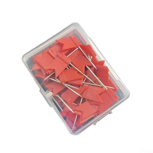 Set mit 50 bunten Pinnwandnadeln, perfekte Papierbefestigungslösung für Zuhause oder Büro (rot) von ZiStarlilife