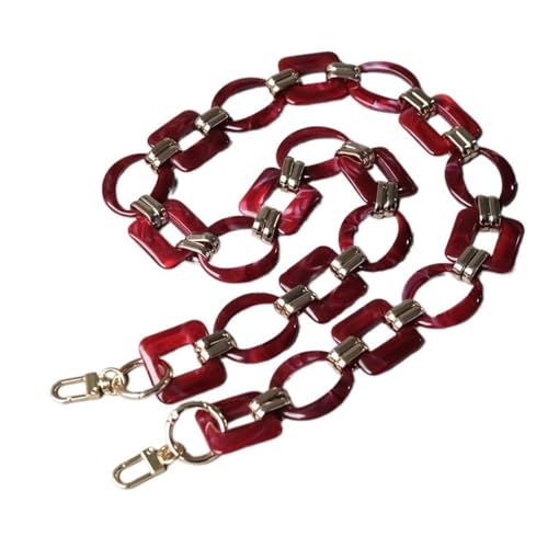 ZiYouao Taschenkette Mode Frau Tasche Zubehör abnehmbare Ersatz rote Tinte Acryl Metall Kette Luxus Riemen Frauen Schulter Kupplungskette Kette FüR Tasche(Color:Dark red 88cm) von ZiYouao