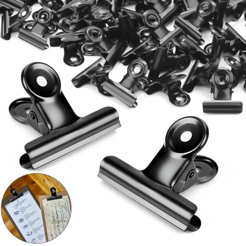 Ziamzra 60 Stück Bulldogge Büroklammern Bulldog Clips 20mm Mini Metall klammern Schwarz Papierklammern Metallscharnierclip für Lebensmittelbeutel Fotos Kunsthandwerk Tags Taschen Office Kitchen von Ziamzra