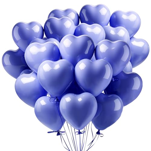 Ziamzra 90 Stück Herzluftballons Dunkelblau Hochzeit Luftballons Helium 10 Zoll Herz Naturlatex Ballons Matt Luftballons Herzballons für Hochzeit Verlobung Valentinstag Partydeko von Ziamzra