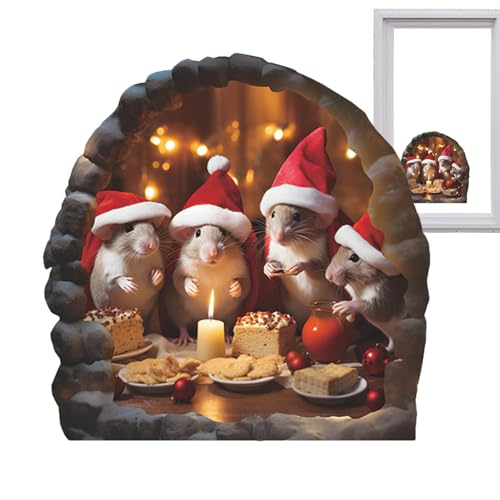 -Mausloch-Wandaufkleber - -Weihnachtsaufkleber Mausloch-Wandaufkleber Weihnachten|Kreativer Weihnachts-Wand-Fensteraufkleber, Mauseloch-Wandaufkleber Fenster- -Aufkleber Für Weihnachten -Mausloch-Wandaufkleber - -Weihnachtsaufkleber Mausloch-Wandaufkleber Weihnachten|Kreativer Weihnachts-Wand-Fensteraufkleber, Mauseloch-Wandaufkleber Fenster- -Aufkleber Für Weihnachten von Zibeem